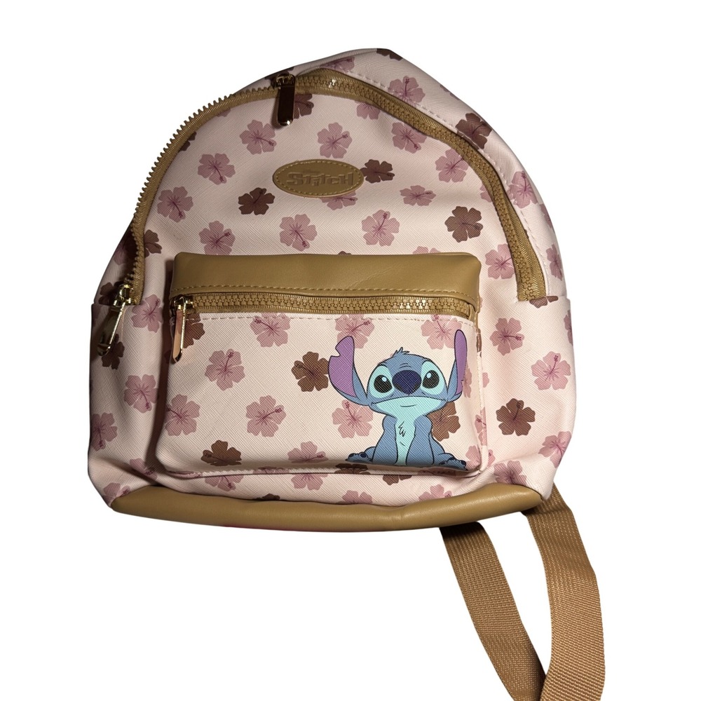 Disney Stitch Pink Floral Mini Backpack Purse Exclusive NWT